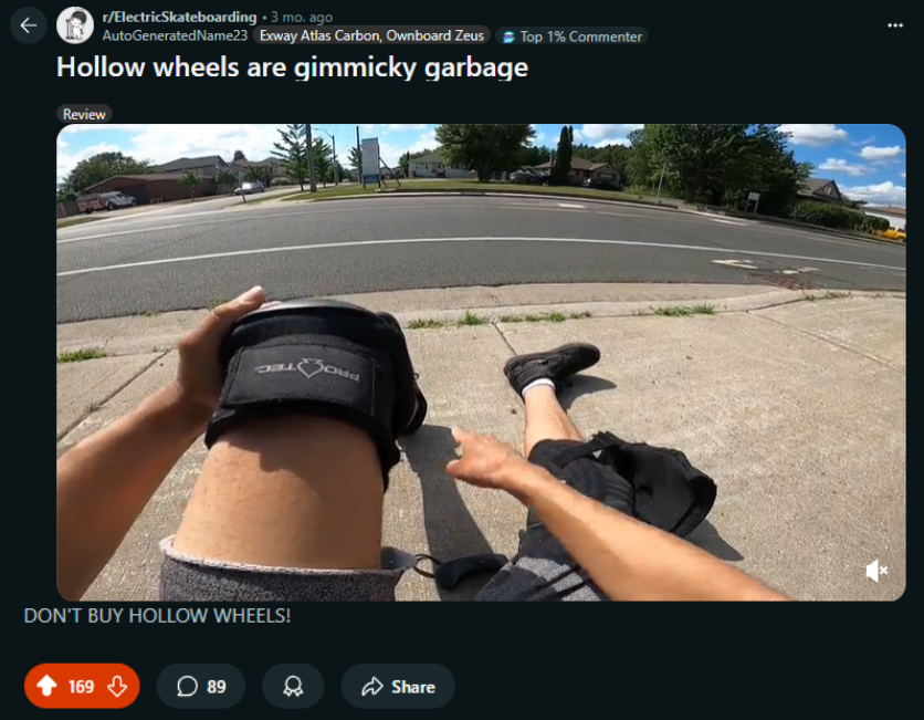 Hollow Wheels are gimmicky garbage