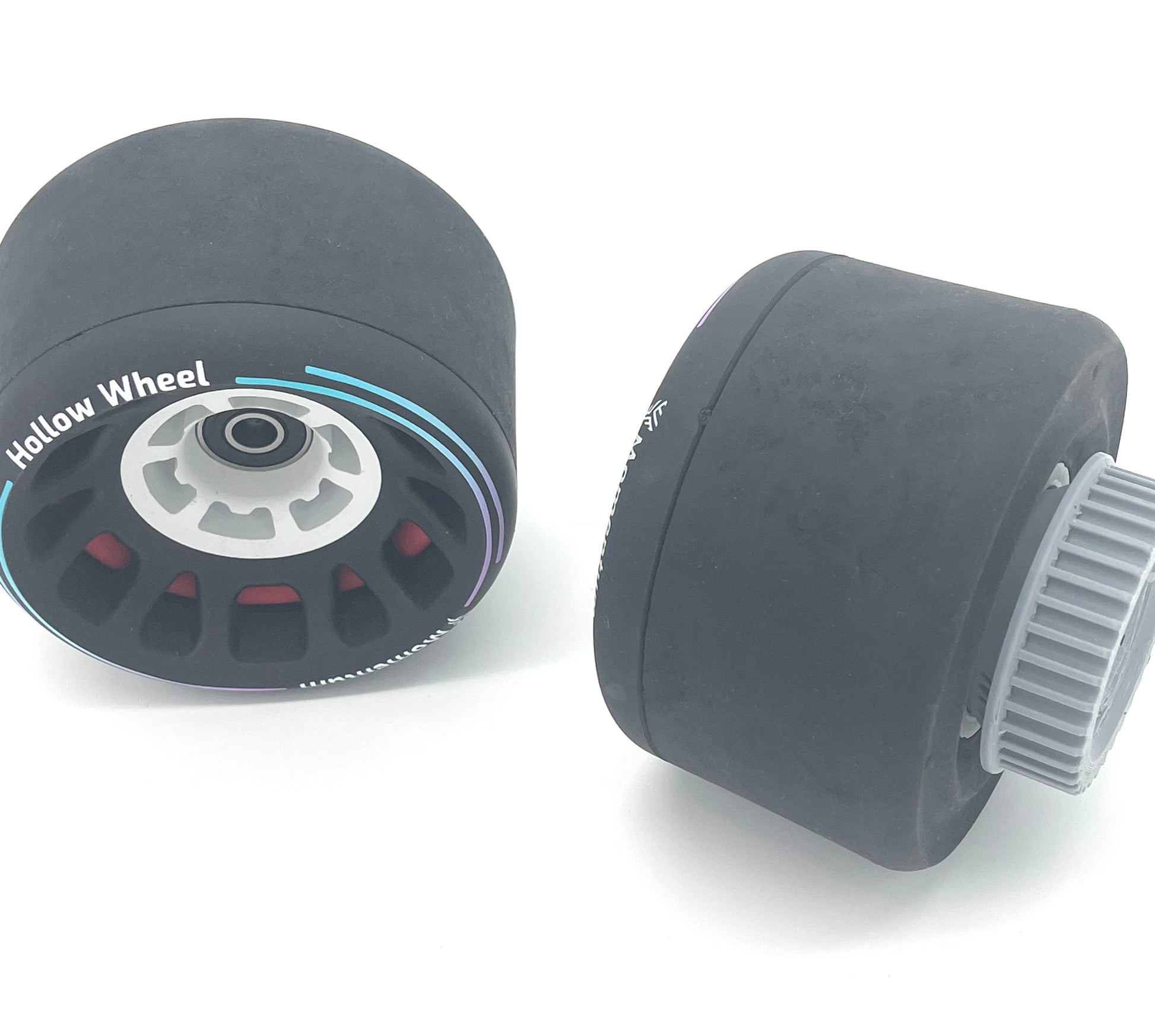 V1 Boosted Board Pulley inserted in hollow skateboard wheels